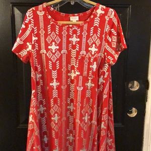 Elegant Lularoe Carly medium silver red